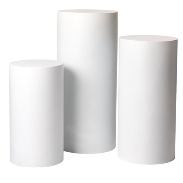 COLUMNAS REDONDAS S/3 METAL BLANCO D 33 H 60/75/90