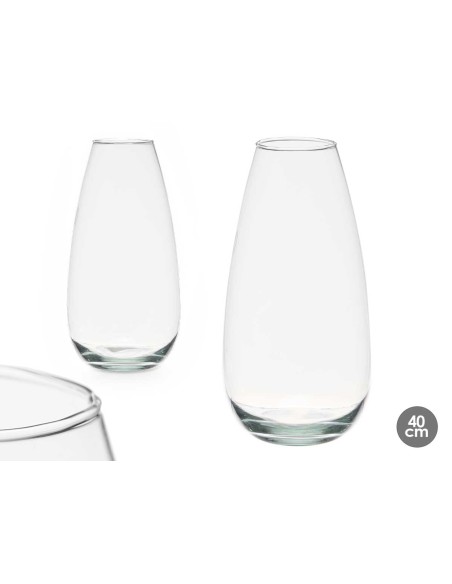 JARRON CRISTAL BASE ABOMBADA 40CM