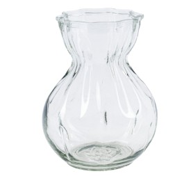 BOTELLA DE VIDRIO CORRUGADO CON BOCA OVALAD 10X7,5 H18