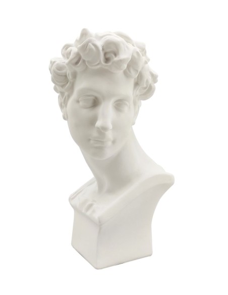 BUSTO HOMBRE ROMA ANTIGUA CON CABEZA PORTA JARRÓN BLANCO MATE F35 AL57.5