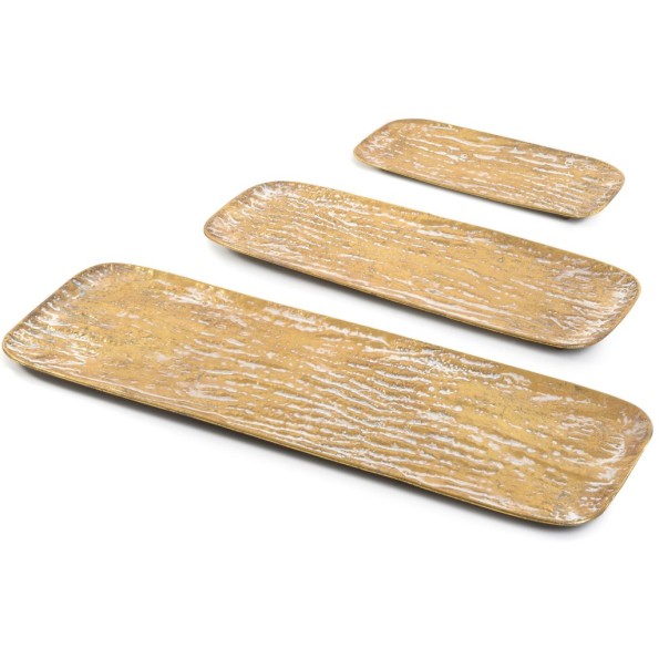 BANDEJAS S/3 EN METAL DORADO S 38X16 H2.5-B 78.5X24 H3