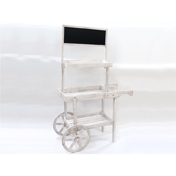 JARDINERA CART C/PIZARRA 85X42X145CM - BLANCO