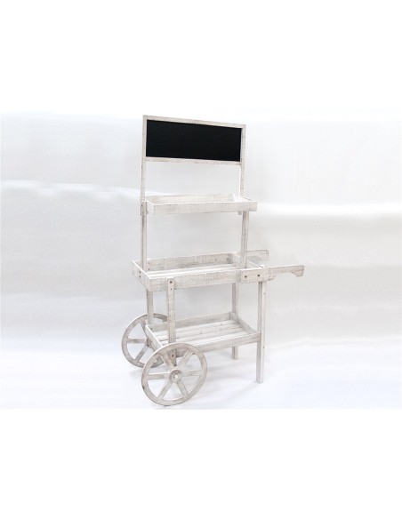 JARDINERA CART C/PIZARRA 85X42X145CM - BLANCO