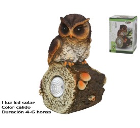 BUHO EN PIEDRA SOLAR DEC. 10X9,8X15,7 CM