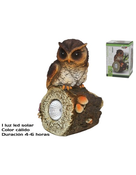 BUHO EN PIEDRA SOLAR DEC. 10X9,8X15,7 CM