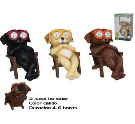 PERRO SENTADO C/GAFAS SOLAR 2LED 3 SRT 2,1 CM
