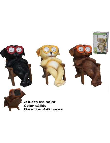 PERRO SENTADO C/GAFAS SOLAR 2LED 3 SRT 2,1 CM