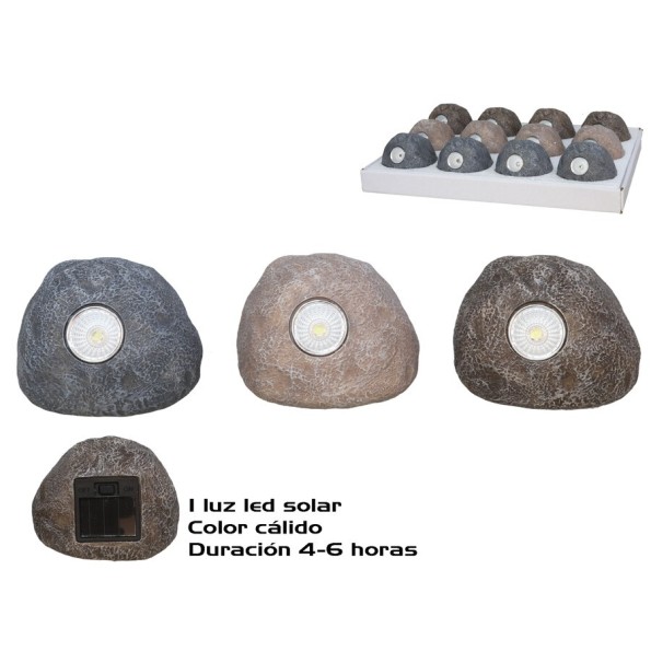 PIEDRA SOLAR DECORADA 3 SRT 7,5X7,5X9,5 CM