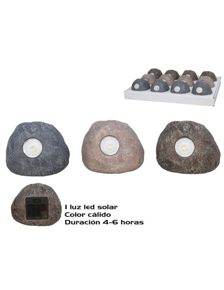 PIEDRA SOLAR DECORADA 3 SRT 7,5X7,5X9,5 CM