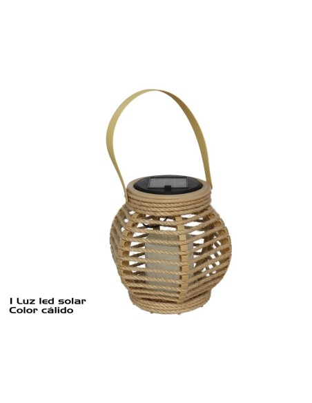 FAROL SOLAR OLIVER NATURAL 1LED PLS 15X15X15 CM