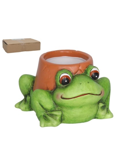 MACETERO RANA DECORADO MERLIN 10X9X6,1 CM