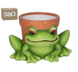 MACETERO RANA DECORADO NELSON 14,5X13,5X10,8 CM