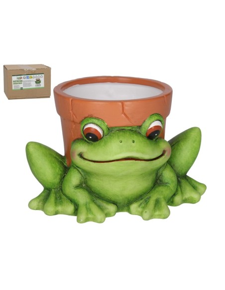 MACETERO RANA DECORADO NELSON 14,5X13,5X10,8 CM