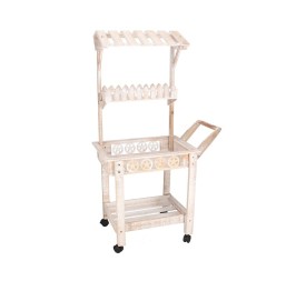 JARDINERA CARRITO NATURAL 80X45X140 CM