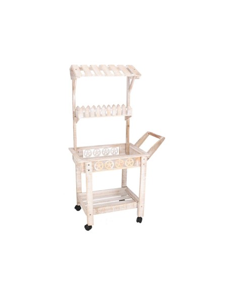 JARDINERA CARRITO NATURAL 80X45X140 CM