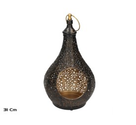 PORTAVELAS VENUS NEGRO/ORO 19X19X31 CM