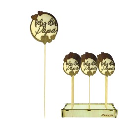 PICK DOS CAPAS FELIZ DIA PAPA C/EXPOSITOR