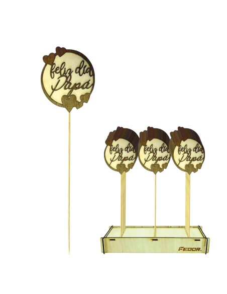 PICK DOS CAPAS FELIZ DIA PAPA C/EXPOSITOR