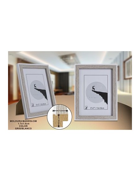 PORTAFOTO GRIS/BL DM-894 15X20CM(12/36)