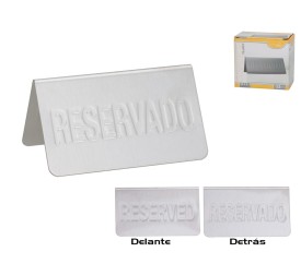 CARTEL METALICO RESERVADO 10X6X5,4 CM