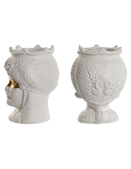 MACETERO PORCELANA 15X15X26,5 CABEZA SICILIANA 2 SURTIDO