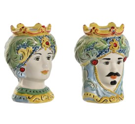 MACETERO PORCELANA 10X10X14 CABEZA SICILIANA 2 SURT