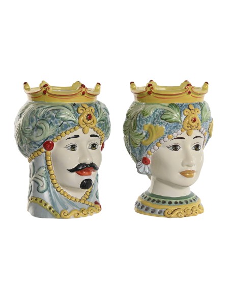 MACETERO PORCELANA 15X15X26,5 CABEZA SICILIANA 2 S (9441)