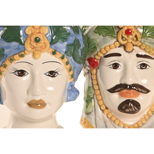MACETERO PORCELANA 15X15X26,5 CABEZA SICILIANA 2 S (9441)