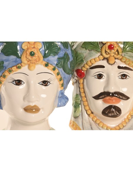 MACETERO PORCELANA 15X15X26,5 CABEZA SICILIANA 2 S (9441)