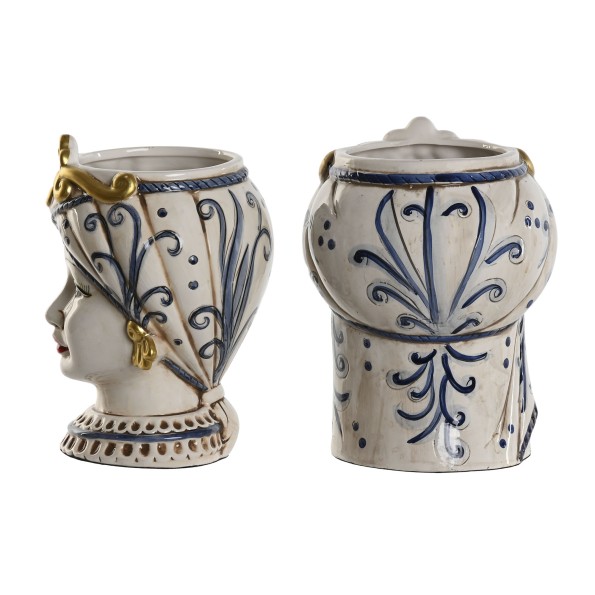 MACETERO PORCELANA 15X15X26 CABEZA SICILIANA 2 SUR