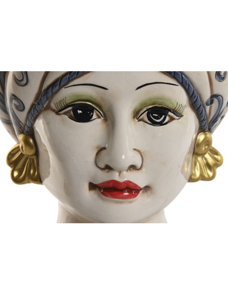 MACETERO PORCELANA 15X15X26 CABEZA SICILIANA 2 SUR