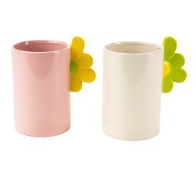 JARRÓN ALTO ASA FLOR 2 MIX COL D10.5 H17 CERÁMICA