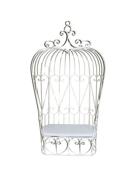 BANCO DE BODAS METAL BLANCO 119X57 H221.5