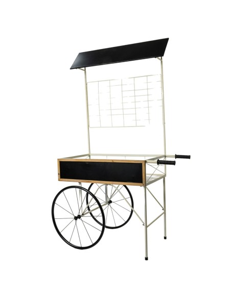 CARRO METAL BLANCO/NEGRO CON RUEDAS Y PIZARRA 100X57 AL 175