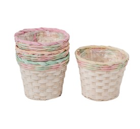 MACETERO BAMBU CENEFA COLOR PASTEL 4MIX COL D16 H14