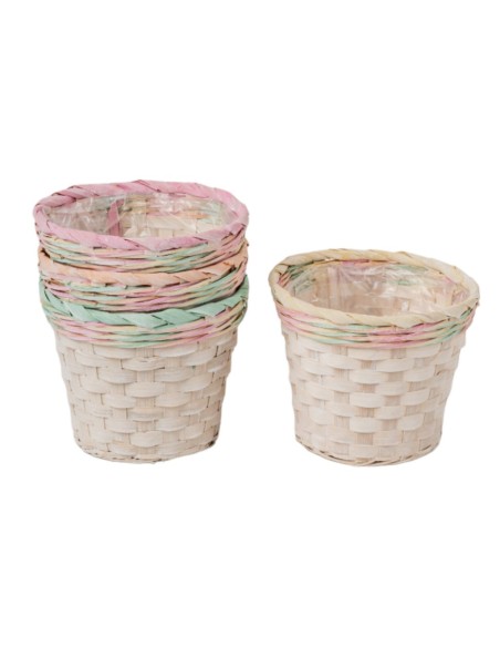 MACETERO BAMBU CENEFA COLOR PASTEL 4MIX COL D16 H14