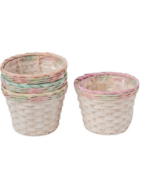 MACETERO BAMBU CENEFA COLOR PASTEL 4MIX COL D20 H16