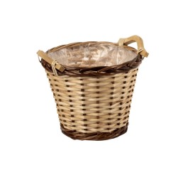 CESTO MIMBRE NATURAL Y BORDE OSCURO 2 ASAS F20 H17