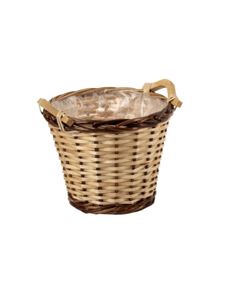CESTO MIMBRE NATURAL Y BORDE OSCURO 2 ASAS F20 H17