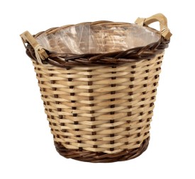 CESTO MIMBRE NATURAL Y BORDE OSCURO 2 ASASI D28 H24