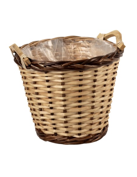 CESTO MIMBRE NATURAL Y BORDE OSCURO 2 ASASI D28 H24