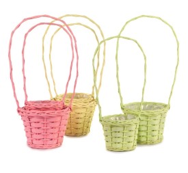 JUEGO 2 CESTAS COLOR PASTEL D16H13/46 21 H16/53