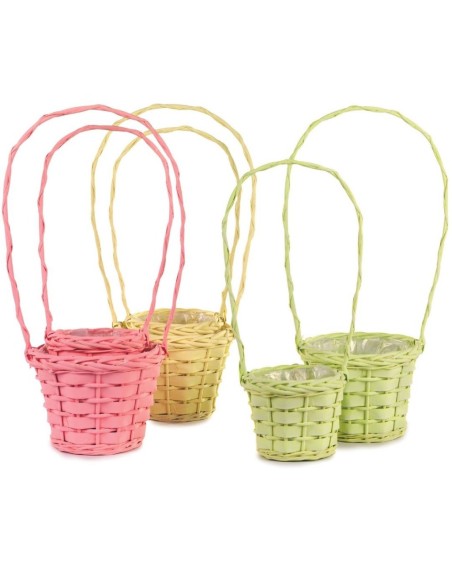 JUEGO 2 CESTAS COLOR PASTEL D16H13/46 21 H16/53