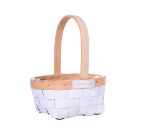 CESTA OVALADA MADERA BLANCA CON ASA NATURAL 15X12,5 H7/20