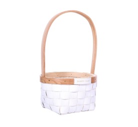 CESTA REDONDA MADERA BLANCA CON ASA NATURAL D14,5 H9/25
