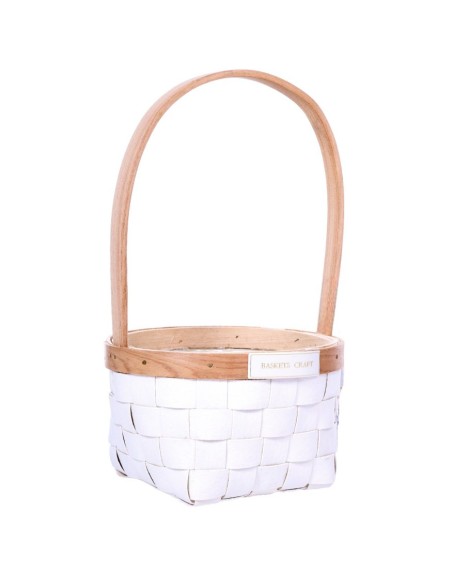 CESTA REDONDA MADERA BLANCA CON ASA NATURAL D14,5 H9/25