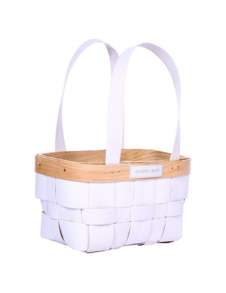 CESTA RECTANG. BLANCA 2ASAS BLANCA 19X12 H10/22