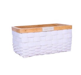 CESTO RECTANGULAR MADERA BLANCO 22,5X13 H11
