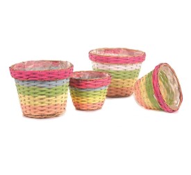 MACETERO SET 2 MIMBRE REDONDO ARCOIRIS D21 H16-GR D28 H22