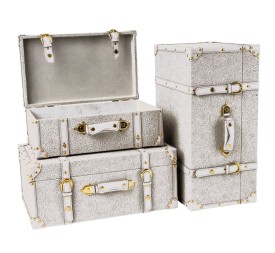 JUEGO 3 BAULES BLANCO S 42X25 H16 - B 53X34 H25